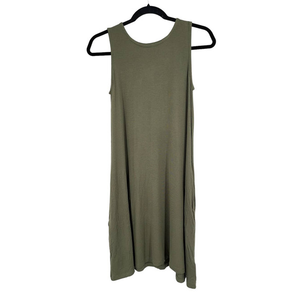 Caslon dress sleeveless swing olive size Small S - Picture 1 of 4